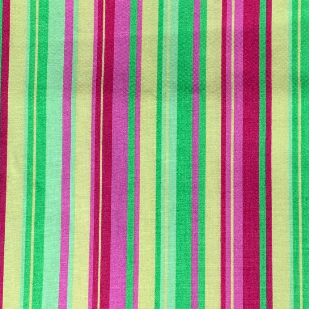 Cranston Multicolor Striped Fabric Cotton Quilting Material USA 2007 44